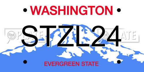 STZL24 Washington License Plate