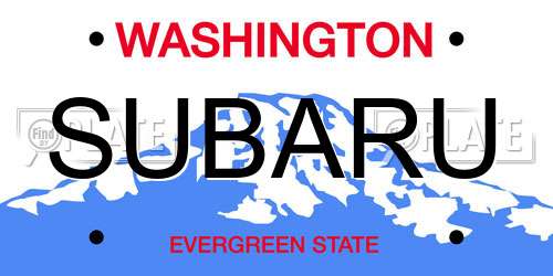 SUBARU Washington License Plate