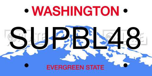 SUPBL48 Washington License Plate
