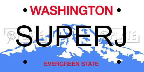 SUPERJ Washington License Plate