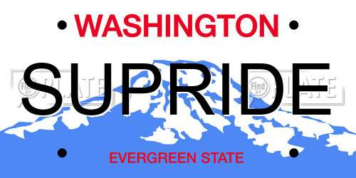 SUPRIDE Washington License Plate