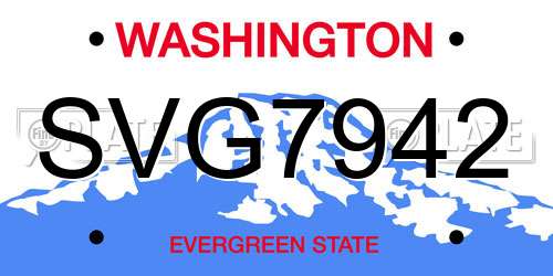 SVG7942 Washington License Plate