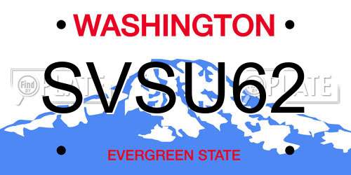 SVSU62 Washington License Plate