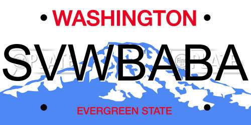 SVWBABA Washington License Plate