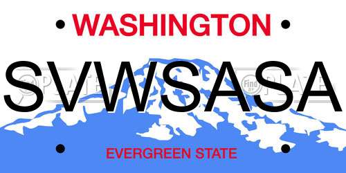 SVWSASA Washington License Plate