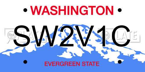 SW2V1C Washington License Plate