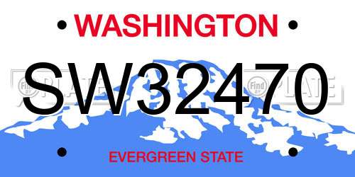 SW32470 Washington License Plate