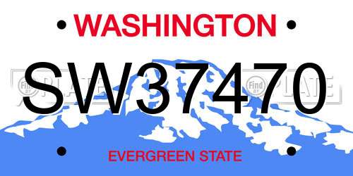 SW37470 Washington License Plate