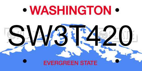 SW3T420 Washington License Plate