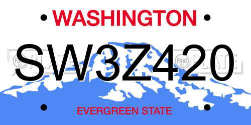 SW3Z420 Washington License Plate