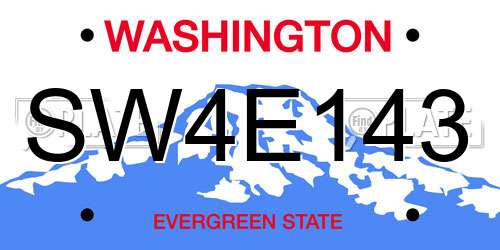 SW4E143 Washington License Plate