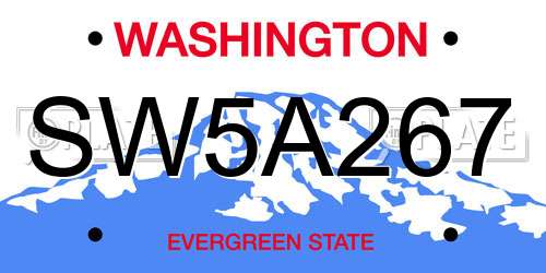 SW5A267 Washington License Plate