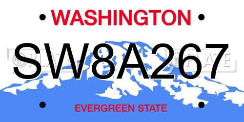 SW8A267 Washington License Plate
