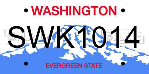 SWK1014 Washington License Plate