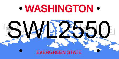 SWL2550 Washington License Plate