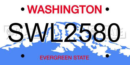 SWL2580 Washington License Plate