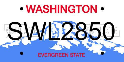 SWL2850 Washington License Plate