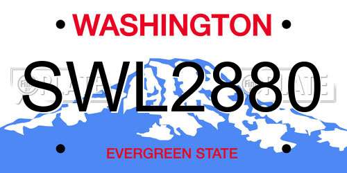 SWL2880 Washington License Plate