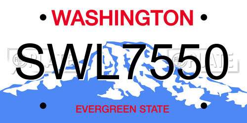 SWL7550 Washington License Plate
