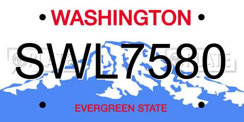 SWL7580 Washington License Plate