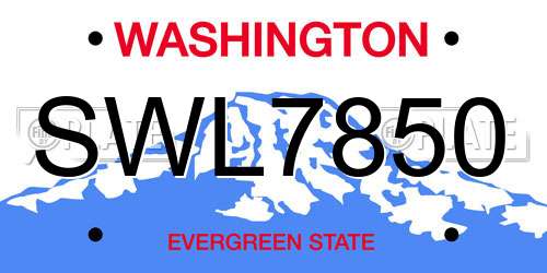 SWL7850 Washington License Plate