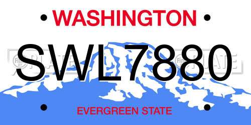 SWL7880 Washington License Plate
