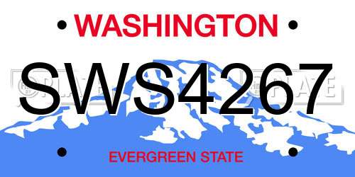 SWS4267 Washington License Plate