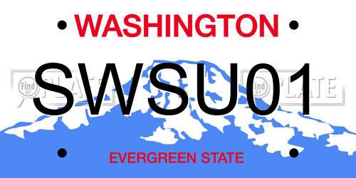 SWSU01 Washington License Plate