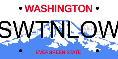SWTNLOW Washington License Plate