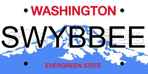SWYBBEE Washington License Plate