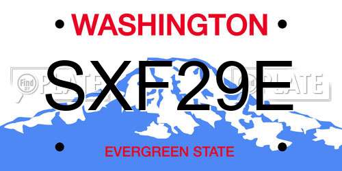 SXF29E Washington License Plate
