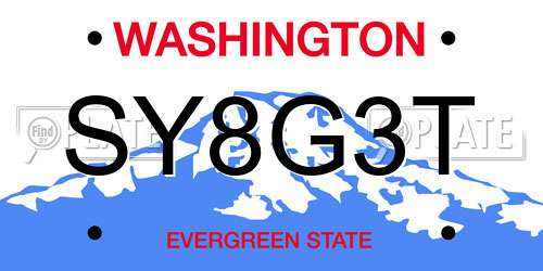 SY8G3T Washington License Plate
