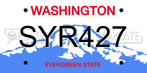 SYR427 Washington License Plate