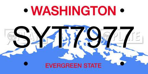 SYT7977 Washington License Plate