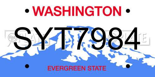 SYT7984 Washington License Plate