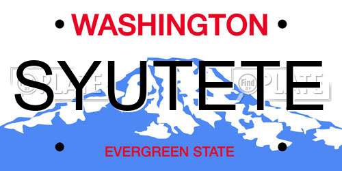 SYUTETE Washington License Plate