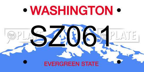 SZ061 Washington License Plate