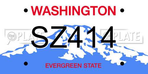 SZ414 Washington License Plate