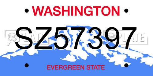 SZ57397 Washington License Plate