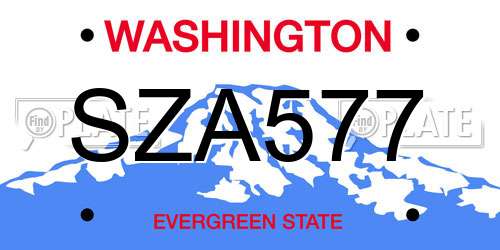 SZA577 Washington License Plate