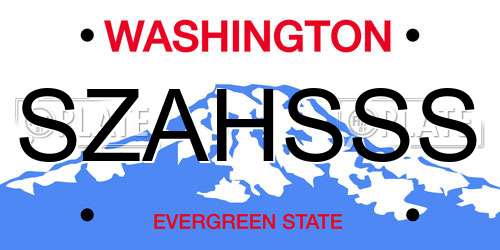 SZAHSSS Washington License Plate