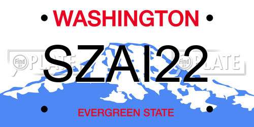 SZAI22 Washington License Plate