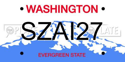 SZAI27 Washington License Plate
