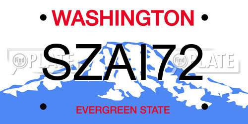 SZAI72 Washington License Plate