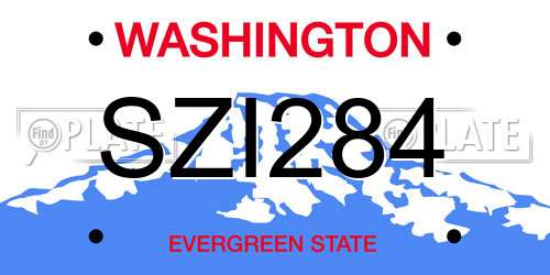 SZI284 Washington License Plate