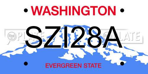 SZI28A Washington License Plate