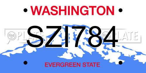 SZI784 Washington License Plate