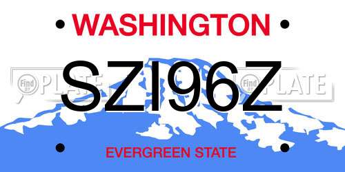 SZI96Z Washington License Plate