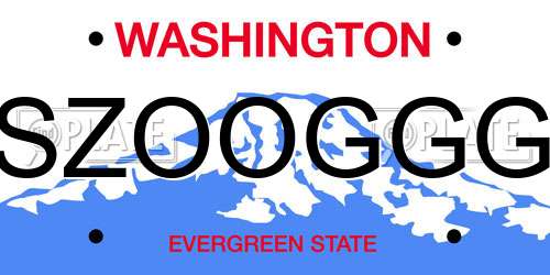 SZOOGGG Washington License Plate