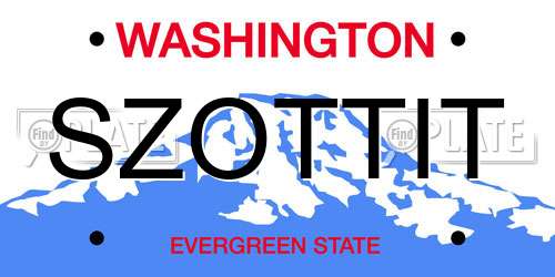 SZOTTIT Washington License Plate